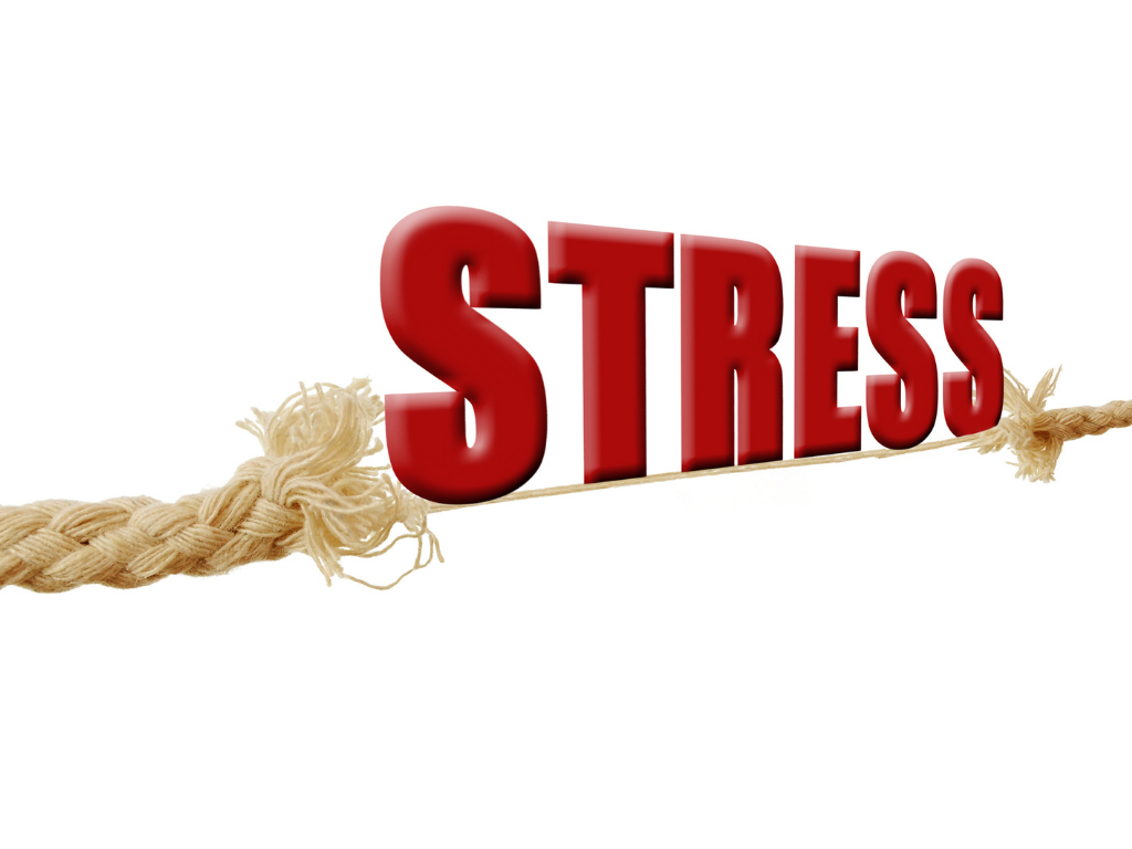 Darstellung von Stress in den Wechseljahren Ein Tau was kurz vor dem Reißen ist 