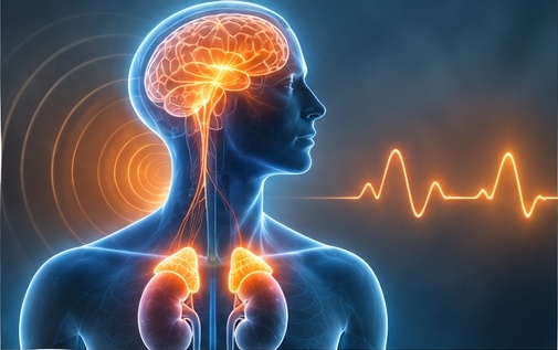 Stressachse: Gehirn und Nebennieren bei chronischem Stress