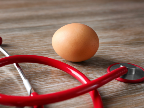 cholesterin ganzheitlich betrachten Ei mit Stethostkop